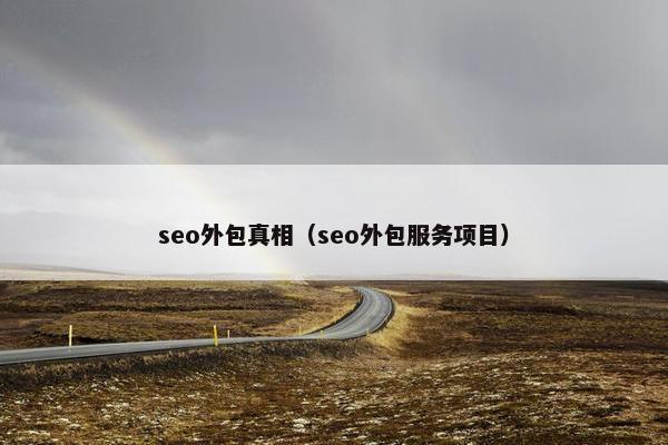 seo外包真相（seo外包服务项目）