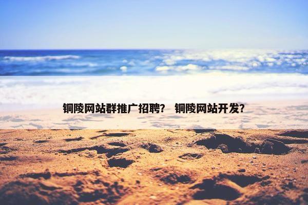 铜陵网站群推广招聘？ 铜陵网站开发？