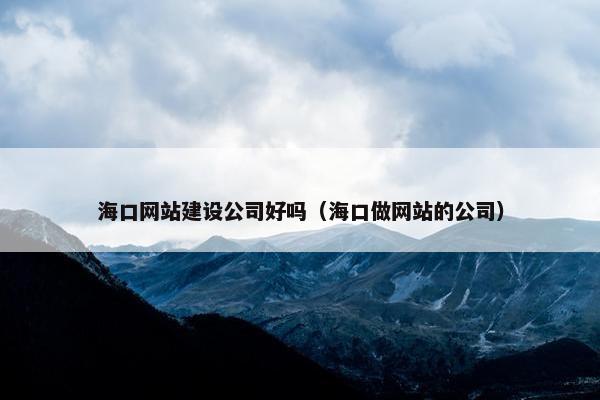 海口网站建设公司好吗（海口做网站的公司）