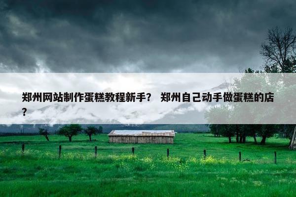 郑州网站制作蛋糕教程新手？ 郑州自己动手做蛋糕的店？