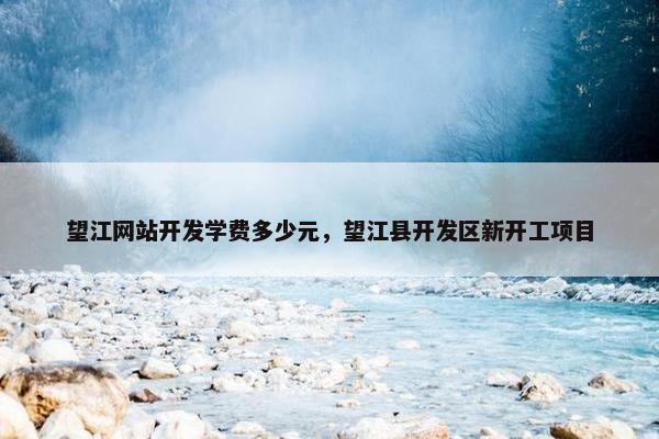 望江网站开发学费多少元，望江县开发区新开工项目