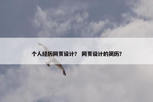 个人经历网页设计？ 网页设计的简历？