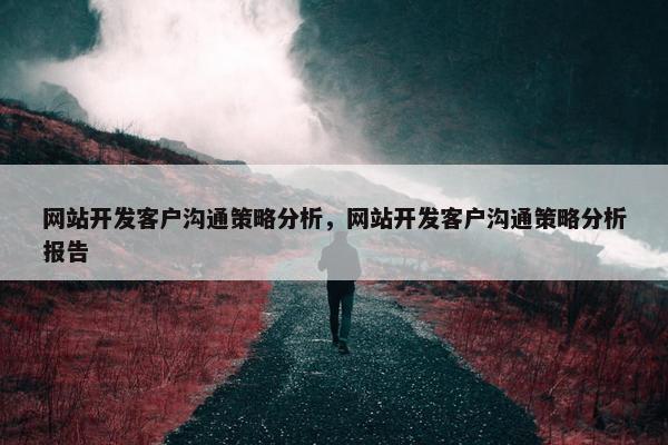 网站开发客户沟通策略分析，网站开发客户沟通策略分析报告
