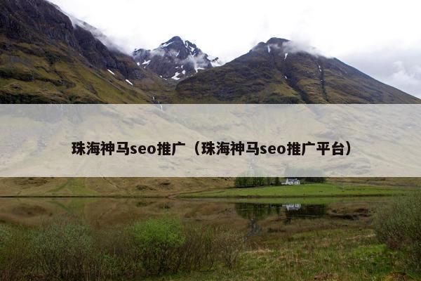 珠海神马seo推广（珠海神马seo推广平台）