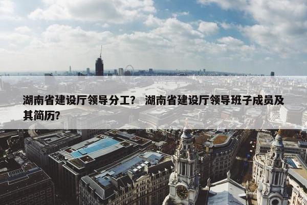 湖南省建设厅领导分工？ 湖南省建设厅领导班子成员及其简历？