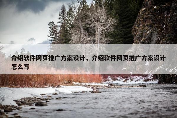 介绍软件网页推广方案设计，介绍软件网页推广方案设计怎么写