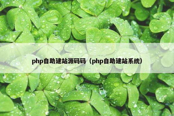 php自助建站源码码（php自助建站系统）