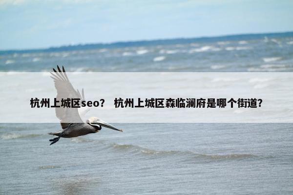 杭州上城区seo？ 杭州上城区森临澜府是哪个街道？