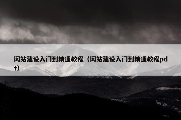 网站建设入门到精通教程（网站建设入门到精通教程pdf）