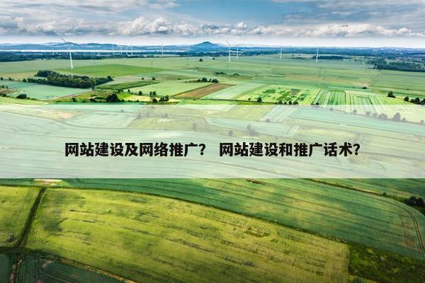 网站建设及网络推广？ 网站建设和推广话术？