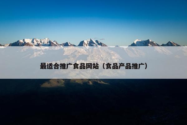 最适合推广食品网站（食品产品推广）