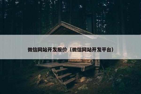 微信网站开发报价（微信网站开发平台）