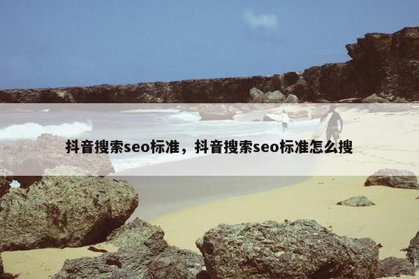 抖音搜索seo标准，抖音搜索seo标准怎么搜