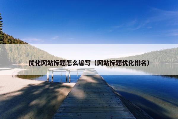 优化网站标题怎么编写（网站标题优化排名）