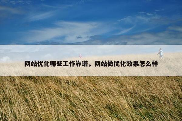 网站优化哪些工作靠谱，网站做优化效果怎么样