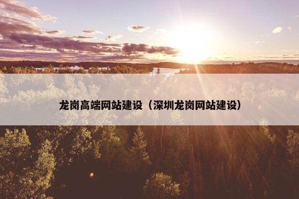 龙岗高端网站建设（深圳龙岗网站建设）