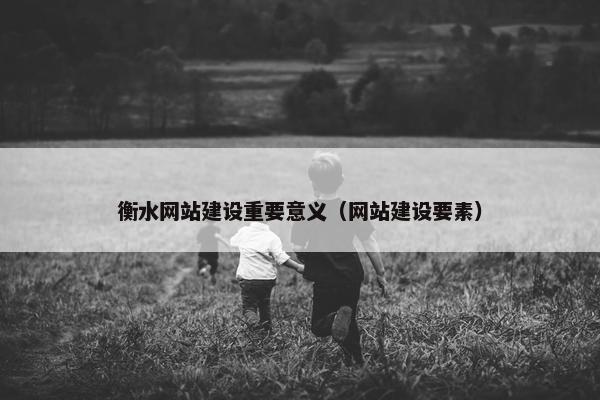 衡水网站建设重要意义（网站建设要素）
