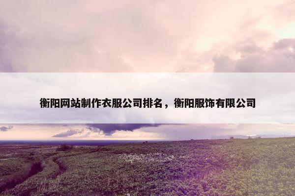 衡阳网站制作衣服公司排名，衡阳服饰有限公司