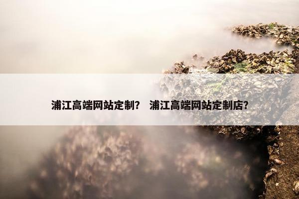 浦江高端网站定制？ 浦江高端网站定制店？