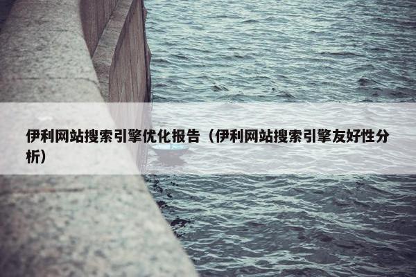 伊利网站搜索引擎优化报告（伊利网站搜索引擎友好性分析）