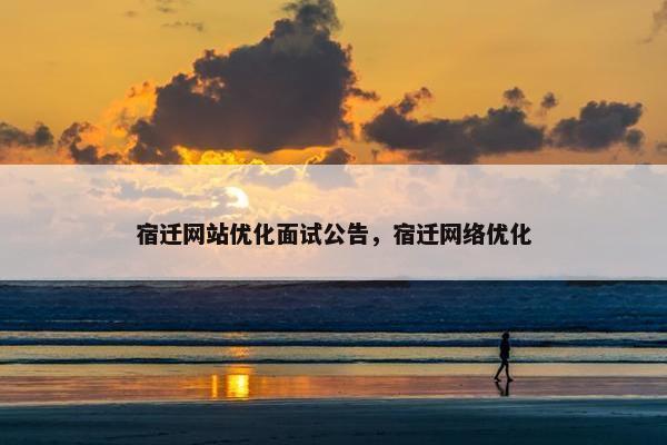 宿迁网站优化面试公告，宿迁网络优化