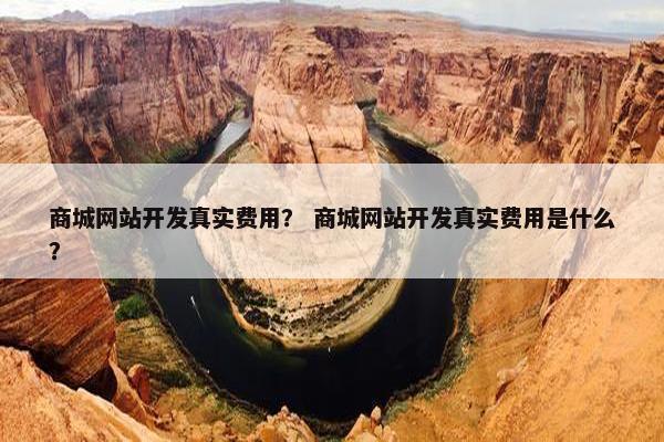商城网站开发真实费用？ 商城网站开发真实费用是什么？