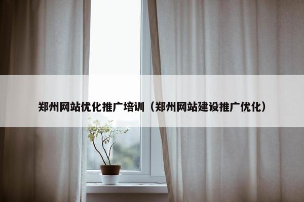 郑州网站优化推广培训（郑州网站建设推广优化）