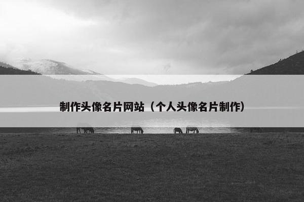 制作头像名片网站（个人头像名片制作）
