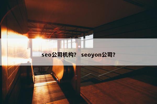 seo公司机构？ seoyon公司？