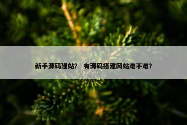 新手源码建站？ 有源码搭建网站难不难？
