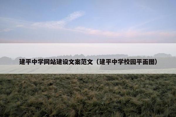 建平中学网站建设文案范文（建平中学校园平面图）