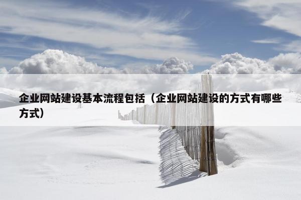 企业网站建设基本流程包括（企业网站建设的方式有哪些方式）