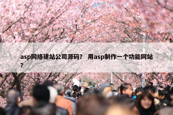 asp网络建站公司源码？ 用asp制作一个功能网站？