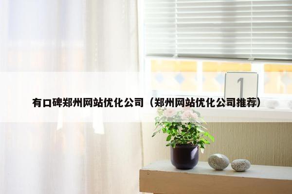 有口碑郑州网站优化公司（郑州网站优化公司推荐）