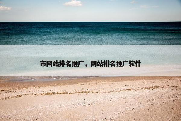 市网站排名推广，网站排名推广软件