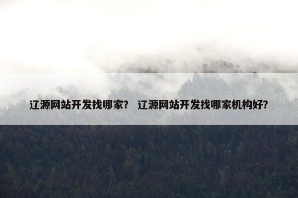 辽源网站开发找哪家？ 辽源网站开发找哪家机构好？