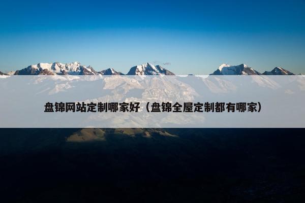盘锦网站定制哪家好（盘锦全屋定制都有哪家）