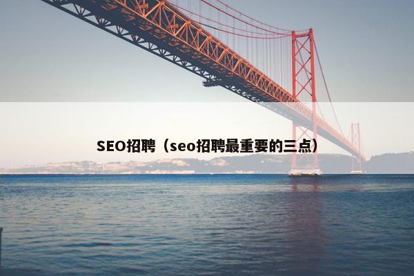 SEO招聘（seo招聘最重要的三点）