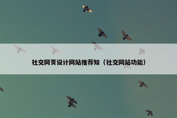 社交网页设计网站推荐知（社交网站功能）