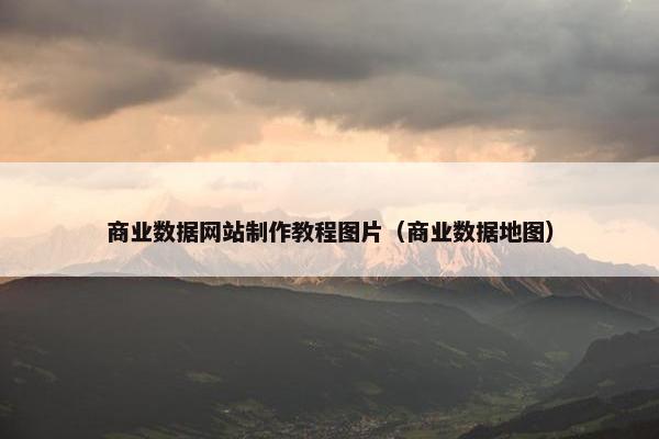 商业数据网站制作教程图片（商业数据地图）