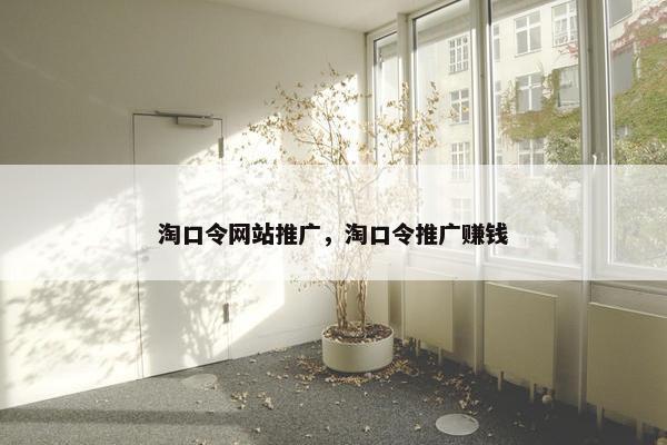 淘口令网站推广，淘口令推广赚钱