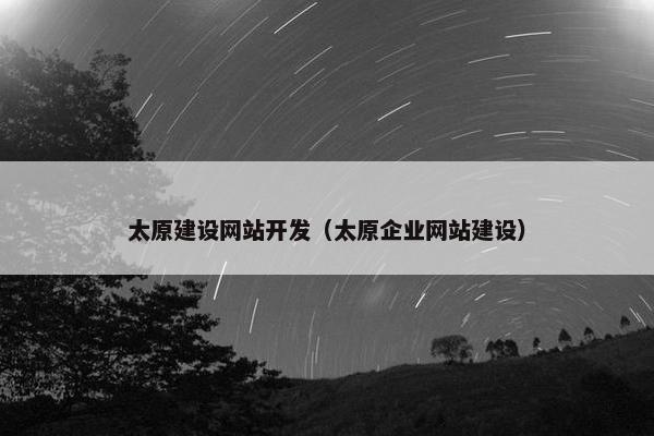 太原建设网站开发（太原企业网站建设）