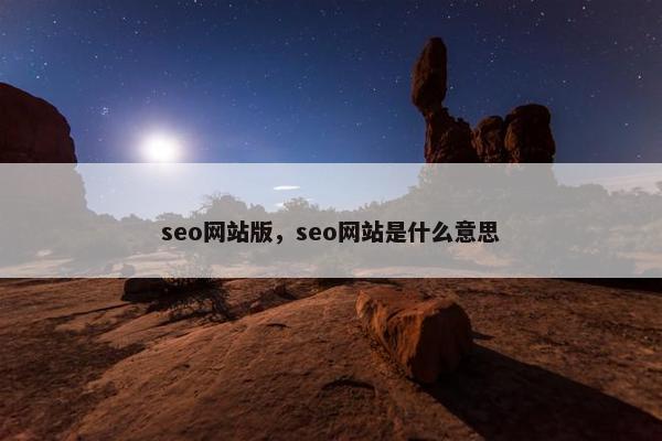 seo网站版，seo网站是什么意思