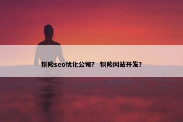 铜陵seo优化公司？ 铜陵网站开发？