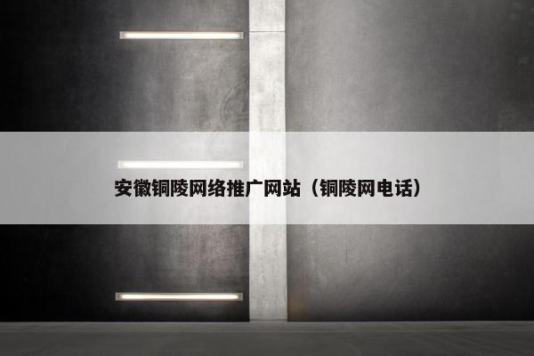 安徽铜陵网络推广网站（铜陵网电话）