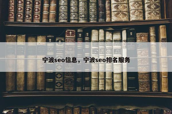 宁波seo信息，宁波seo排名服务