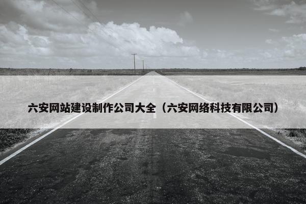 六安网站建设制作公司大全（六安网络科技有限公司）