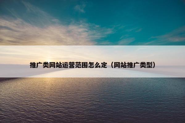 推广类网站运营范围怎么定（网站推广类型）