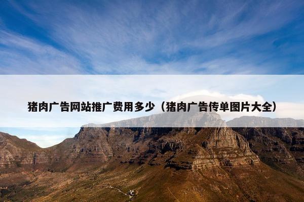 猪肉广告网站推广费用多少（猪肉广告传单图片大全）