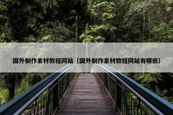 国外制作素材教程网站（国外制作素材教程网站有哪些）